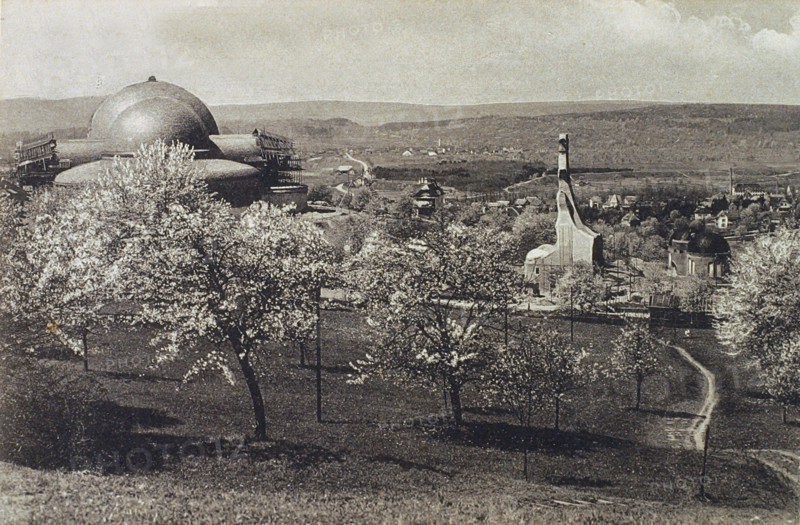 View of the Goetheanum and Heating House, Dornach, Switzerland, 1914-1916. Artist: Unknown