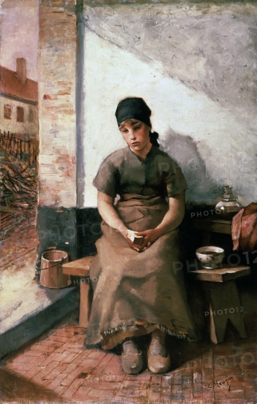 'A Maidservant's Breakfast', 1880s.  Artist: Constantin Emile Meunier