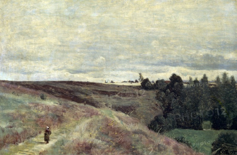 'Heather covered hills near Vimoutier', 1860s.