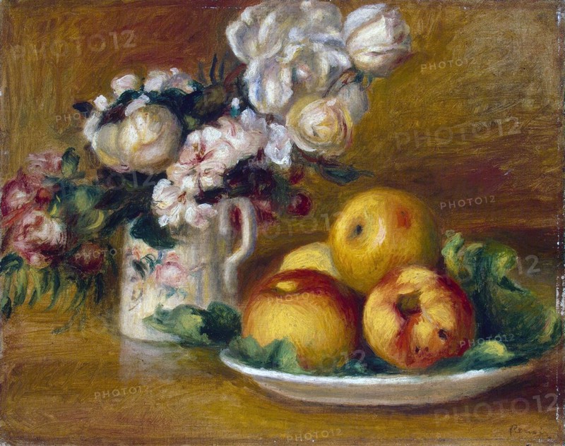 'Apples and Flowers', c1895.  Artist: Pierre-Auguste Renoir