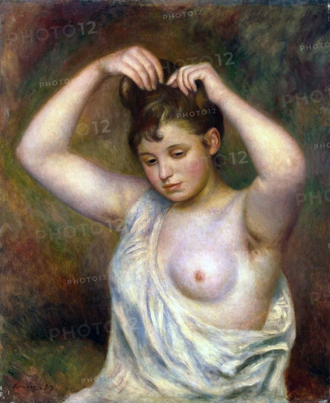 'Woman Arranging her Hair', 1887.  Artist: Pierre-Auguste Renoir