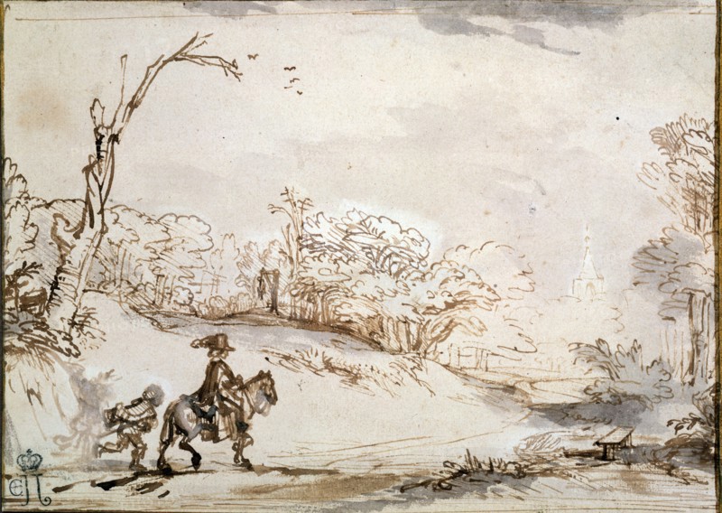 'Landscape with a Horseman', 1648-1650.  Artist: Rembrandt Harmensz van Rijn
