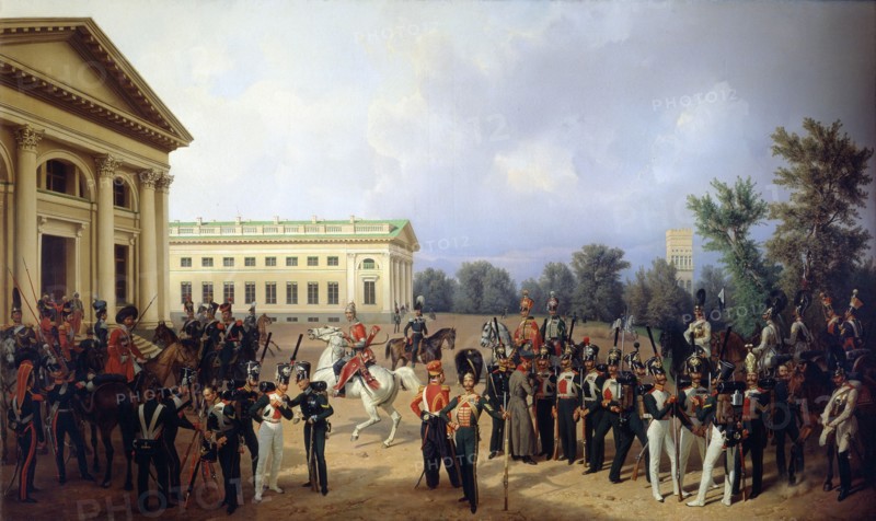 'The Imperial Russian Guard in Tsarskoye Selo in 1832', 1841.  Artist: Franz Kruger