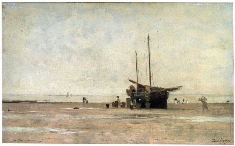 'The Seashore', end of the 1860s early 1870s.  Artist: Charles François Daubigny