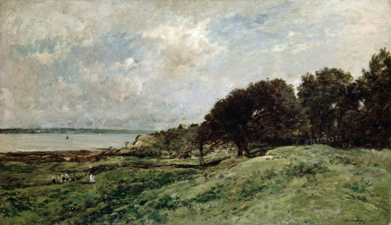 'The Seashore near Villerville', 1875.  Artist: Charles François Daubigny