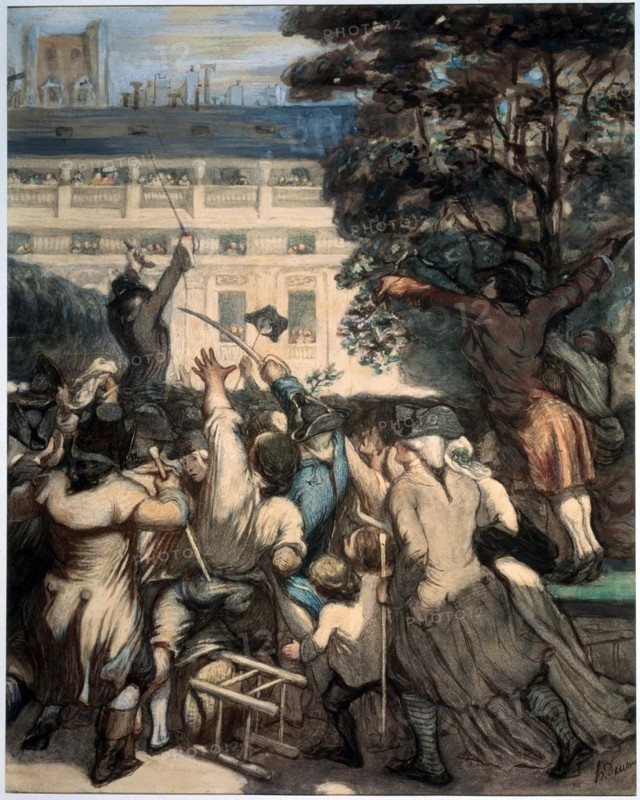 'Camille Desmoulins in the Palais Royal Gardens', 1848-1849.  Artist: Honoré Daumier