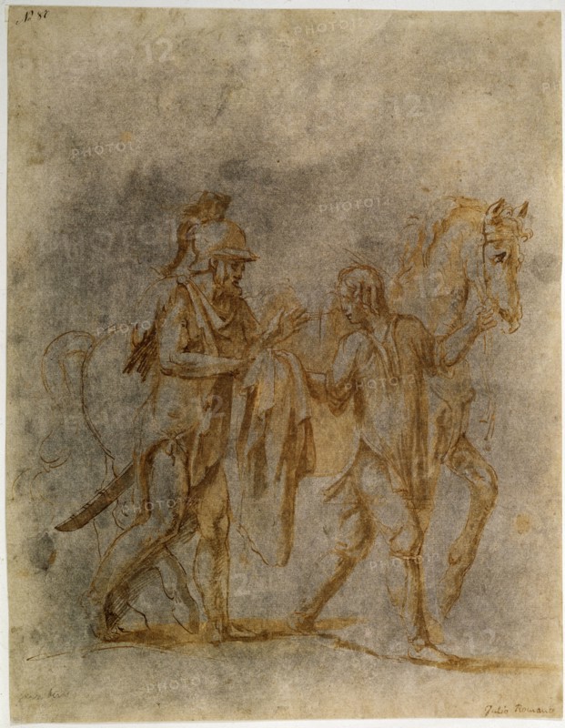 'Saint Martin and a Beggar', early 16th century. Artist: Giulio Romano