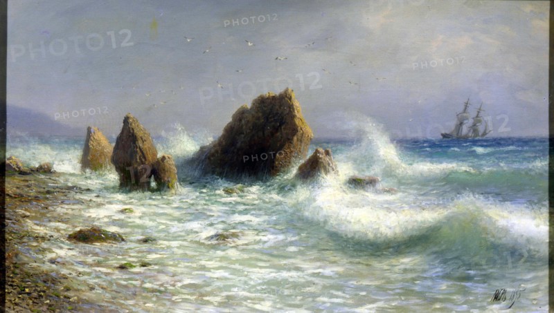'At the Livadia shore', 1895.  Artist: Lev Felixovich Lagorio