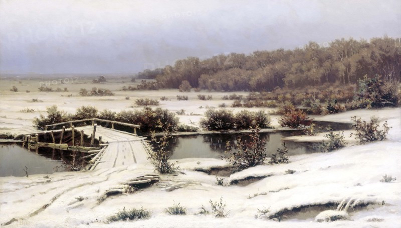 'Early Snow', 1883.  Artist: Yefim Yefimovich Volkov