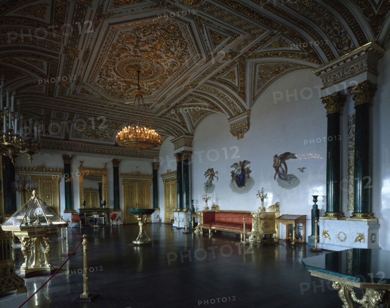 'The Malachite Hall of the Winter Palace in Saint Petersburg', 1837-1839.  Artist: Aleksandr Bryullov