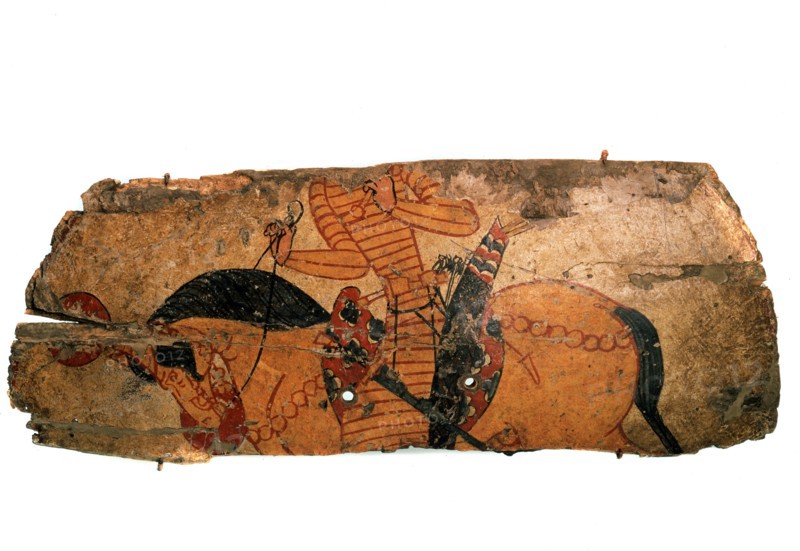 'Shield with a horseman' (Detail), end 7th, early 8th century.