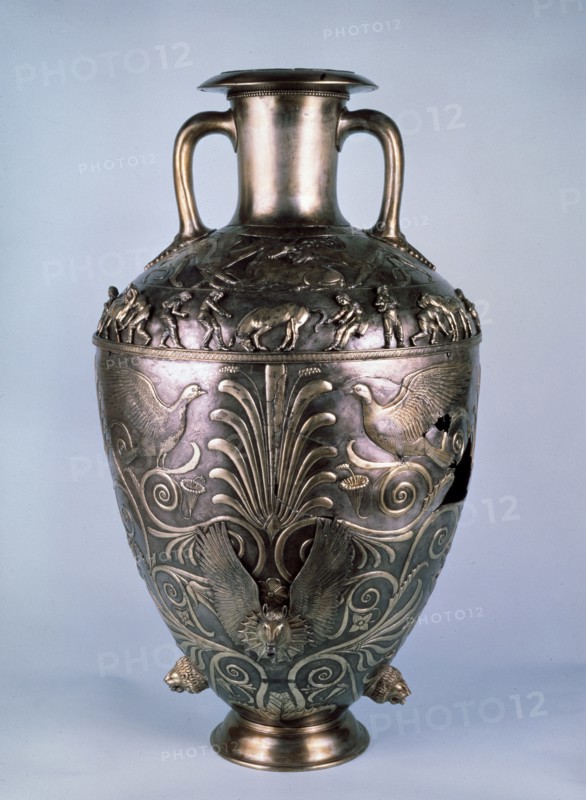 'Amphora with relief scenes', first half of 4th century BC. Artist: Unknown