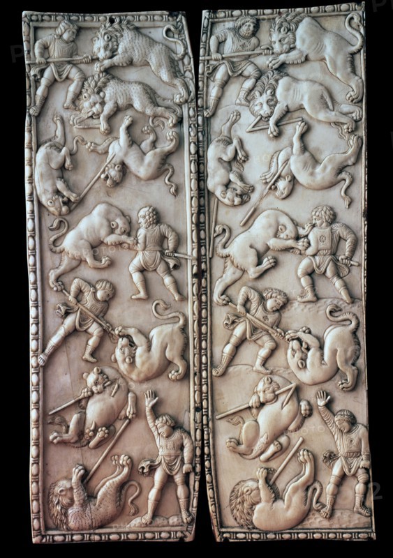 'Dyptychon with Circus scenes', 5th century. Artist: Unknown