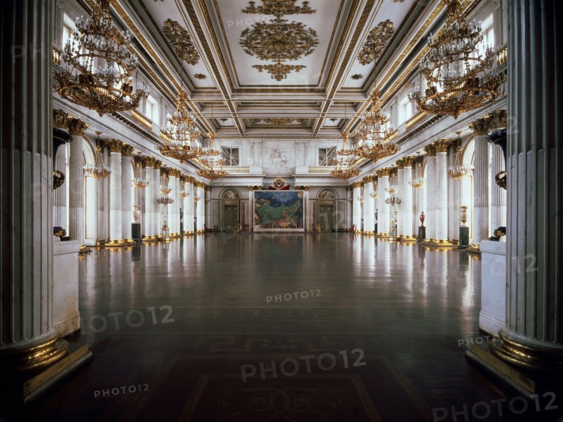 'The George Hall (Great Throne Hall) in the Winter Palace', 1837-1842.  Artist: Giacomo Antonio Domenico Quarenghi