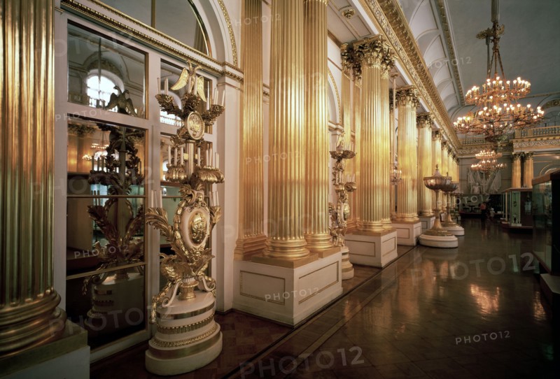 'The Heraldic Hall in the Winter Palace', 1839.  Artist: Vasily Stasov