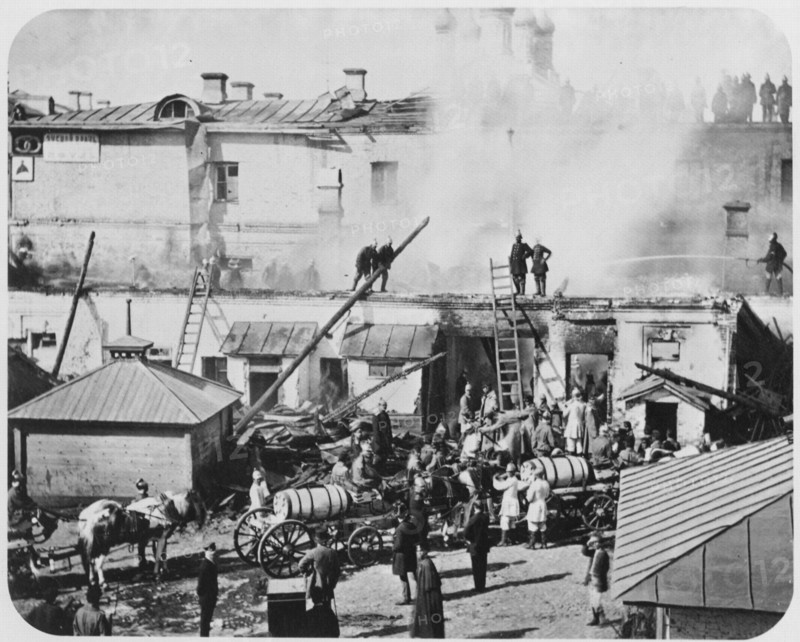 Fire in Moscow, Russia, 1872. Artist: Unknown