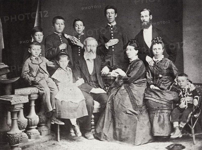 The family of Russian author and playwright Anton Chekhov, Taganrog, Russia, 1874. Artist: S Isakovich
