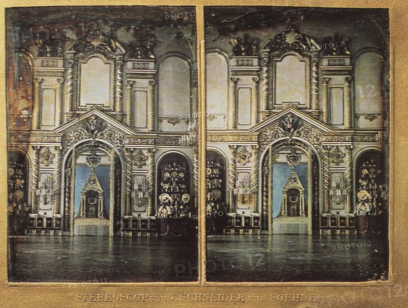Throne Hall in the Moscow Kremlin, Russia, 1861.  Artist: Wilhelm Schneider