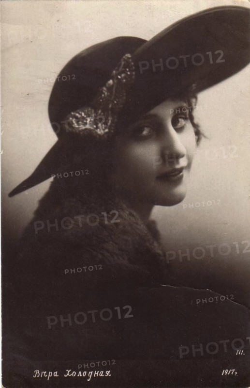 Vera Kholodnaya, Russian silent film actress, 1917.  Artist: Sakharov & Orlov