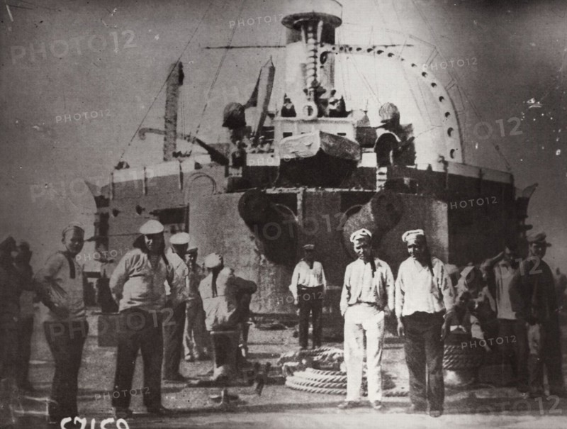 Uprising on the battleship 'Potemkin', Constanta, Romania, 1905. Artist: Unknown