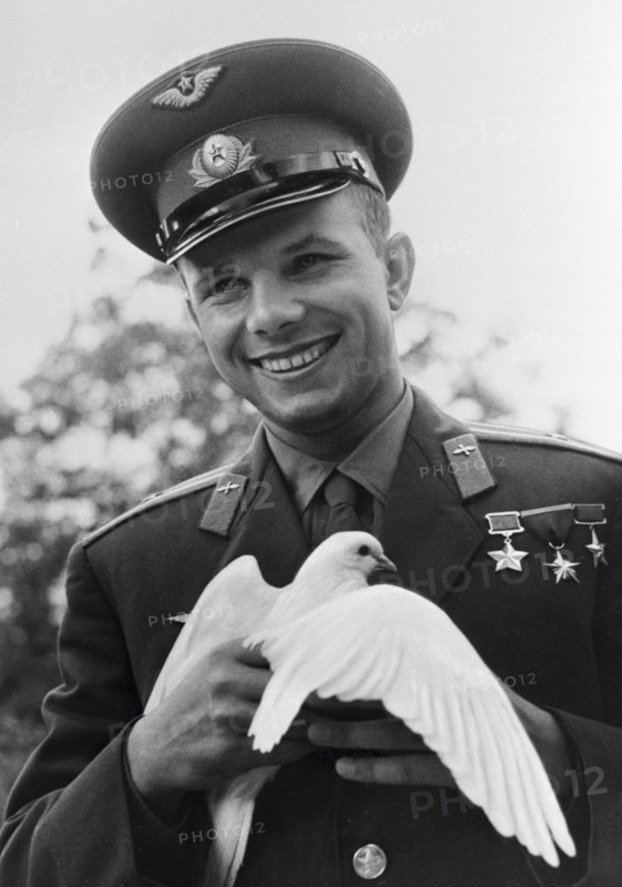 Yuri Gagarin, Russian cosmonaut, c1963-c1964. Artist: Unknown