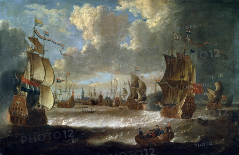 'Ships in a Lagoon', 17th or early 18th century. Artist: Abraham Storck