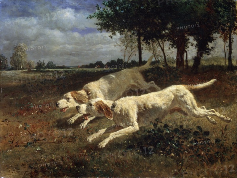 'Running Dogs', 1853.  Artist: Constant Troyon