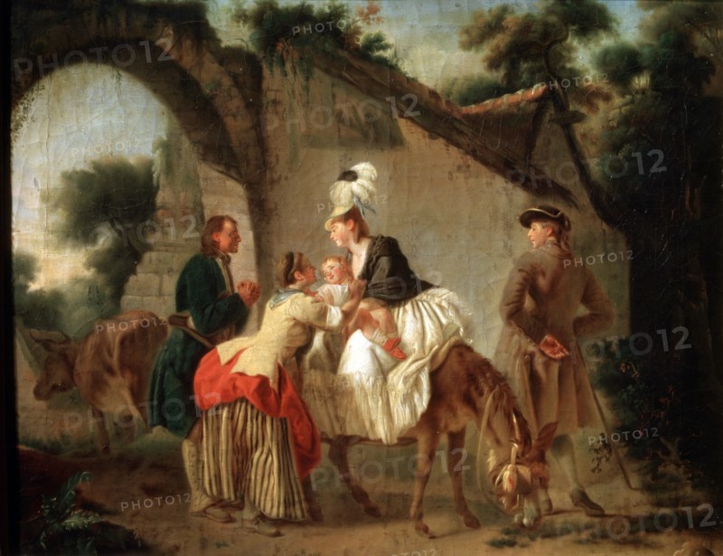 'Farewell to the Wet Nurse', 1777.  Artist: Etienne Aubry