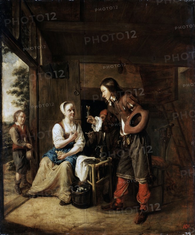 'Warrior and Servant', 1653.  Artist: Pieter de Hooch
