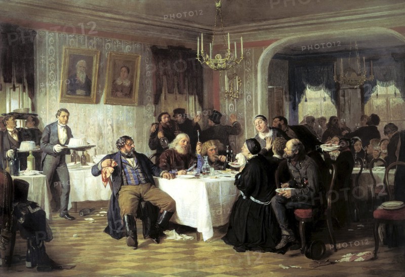 'Merchant's Funeral Banquet', 1870s.  Artist: Firs Sergeevich Zhuravlev