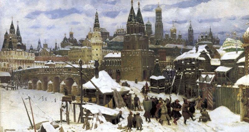 'Moscow in the 17th century. The All Saints' Bridge', 1901. Artist: Apollinary Vasnetsov