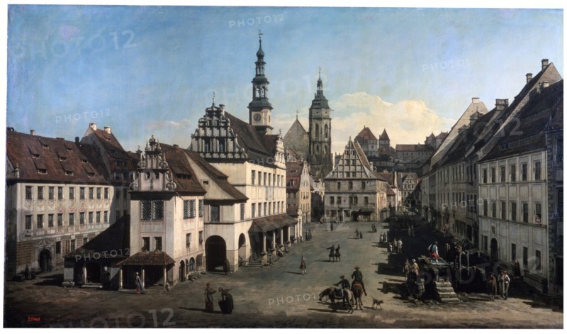 'The Market Place in Pirna', c1752-c1755. Artist: Bernardo Bellotto