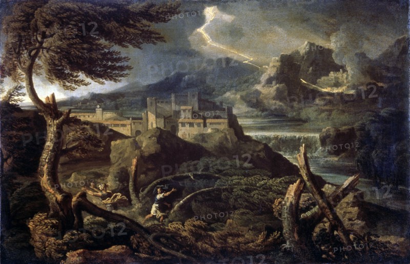'Landscape with Lightning', 1660s. Artist: Gaspard Dughet