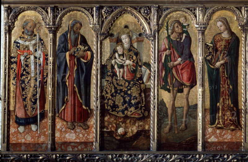 'Madonna and Child with Saints' (polyptych, five separate panels), c1480. Artist: Vittore Crivelli