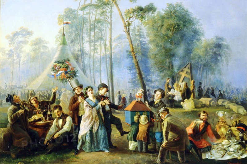 Public merry-making at Maryina Roshcha in Moscow', 1852.
