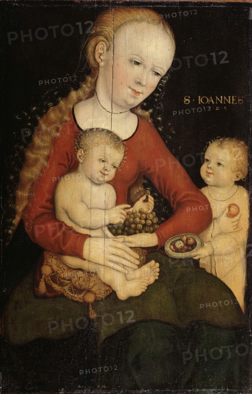 Virgin and child with John the Baptist as a Boy'. Creator: Cranach, Lucas, the Elder (1472-1553).
