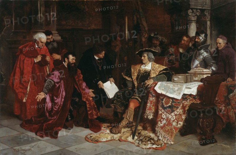 The Emperor Maximilian receives the Venetian Ambassadors in Verona', 1879. Creator: Becker, Carl Ludwig Friedrich (1820-1900).