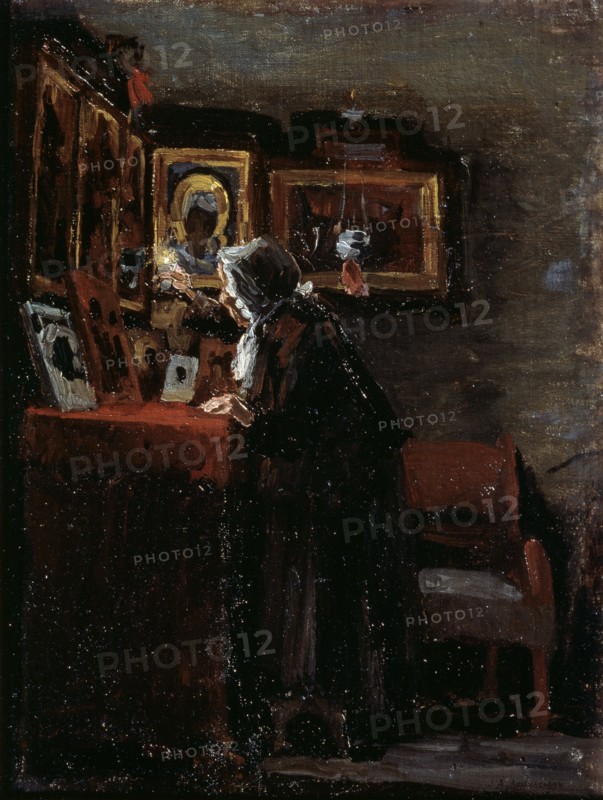 Before a religious feast'.  Creator: Afanasyev, Aleksei Fyodorovich (1850-1920).