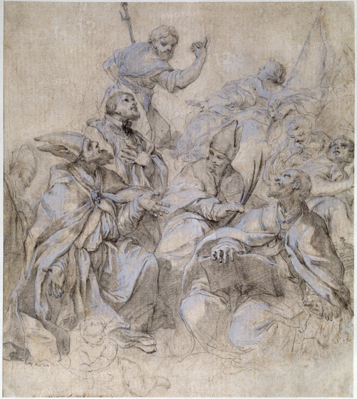 Sketch of a Fresco for the Santa Maria del Popolo Church in Rome. Creator: Maratta, Carlo (1625-1713).