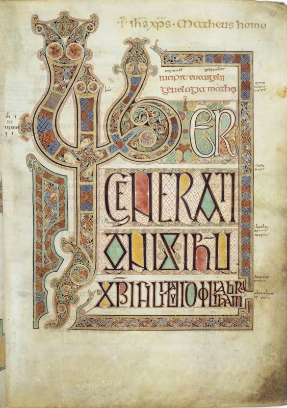 The Lindisfarne Gospels, 715-721.  Creator: Eadfrith, (Bishop of Lindisfarne) (?-721).