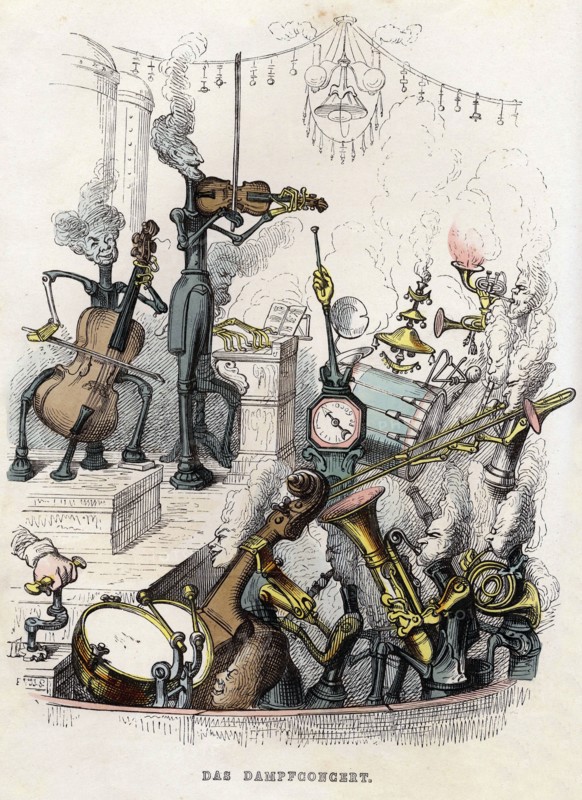 Steam Concert, 1844.  Creator: Grandville, Jean-Jacques (1803-1847).