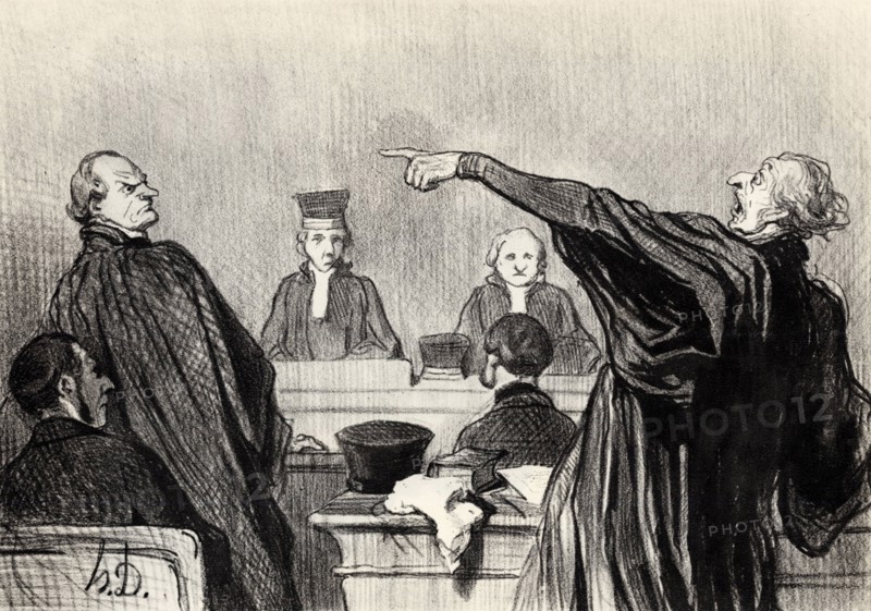 An advocate who is evidently fully convinced?, 1845.  Creator: Daumier, Honoré (1808-1879).