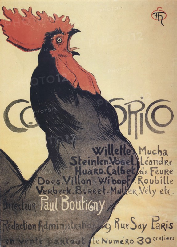Cocorico', poster, 1899. Creator: Steinlen, Théophile Alexandre (1859-1923).