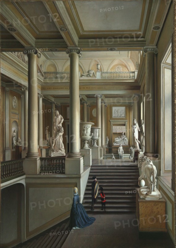 Main staircase of Fine Arts Academy in St. Petersburg', 1830. Creator: Ivanov, Ivan Alexeyevich (1779-1848).