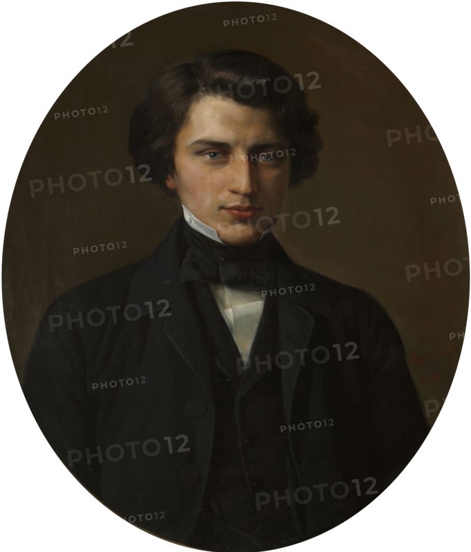 Portrait of the poet  Vladimir Zhemchuzhnikov', (1830-1884), 1854. Creator: Gorbunov, Kirill Antonovich (1822-1891).