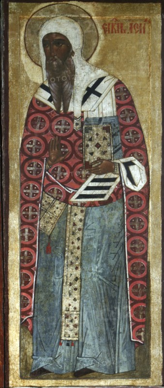 Saint Isaiah of Rostov, 16th century.  Creator: Russian icon.