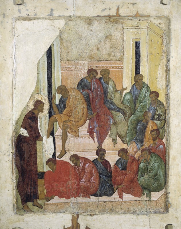 Christ Washing the Feet of the Apostles', 1497. Creator: Russian icon.