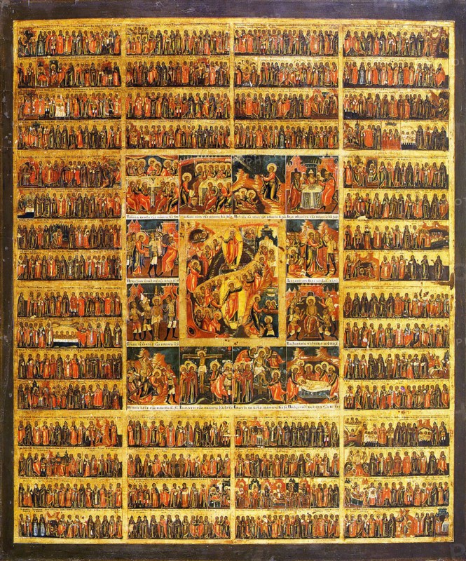 Year Calendar with the Scenes of the Passion of the Christ, second half of the 19th century. Creator: Russian icon.