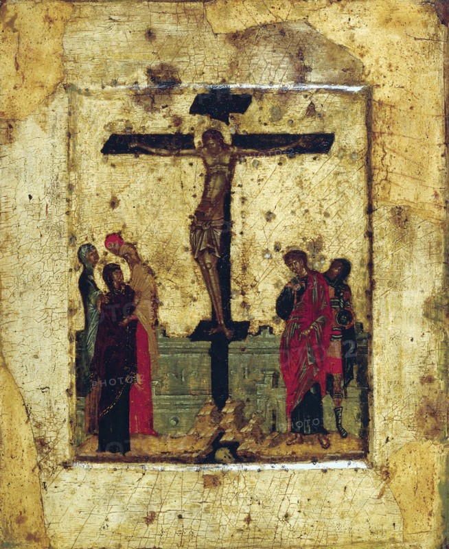 The Crucifixion, end of 14th century. Creator: Byzantine icon.