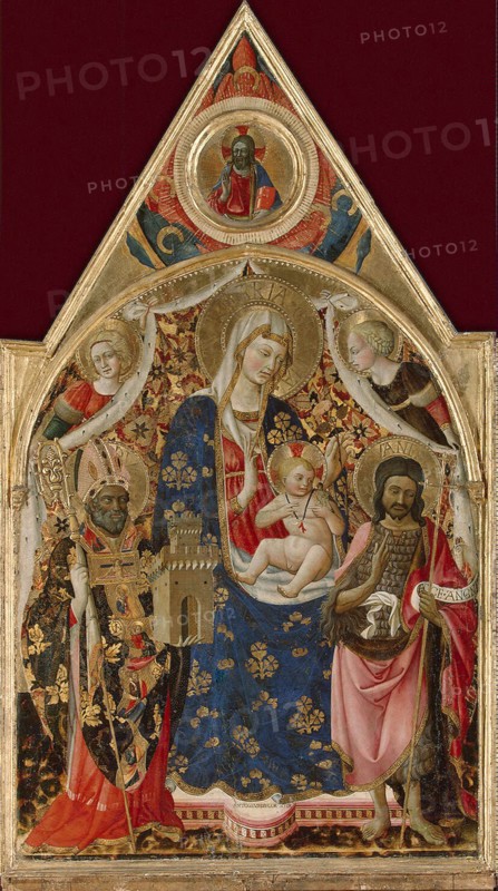 Madonna and Child, with a Bishop, St John the Baptist and Angels, early 15th century.  Creator: Antonio da Firenze (15th century).